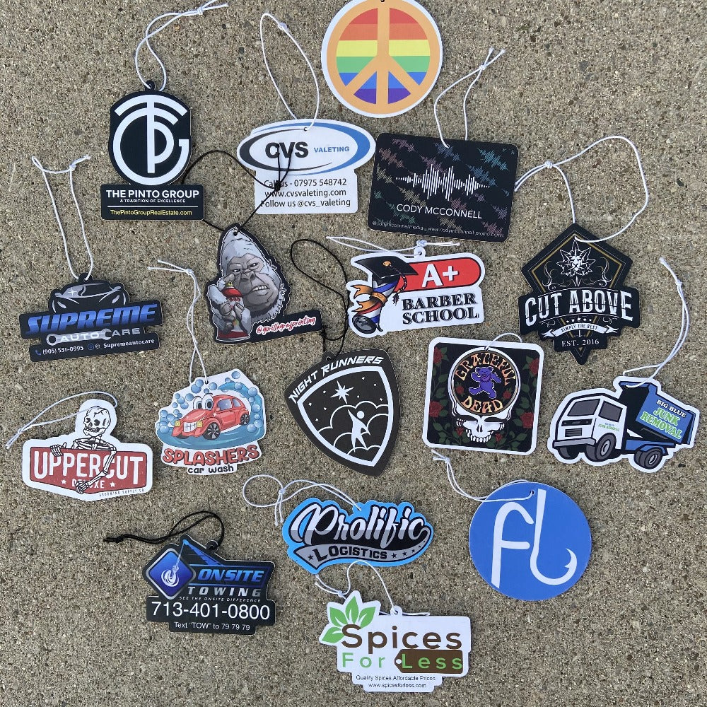 bulk promo cody custom custom air freshener on display